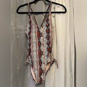 Cute one piece reptile print swimsuit